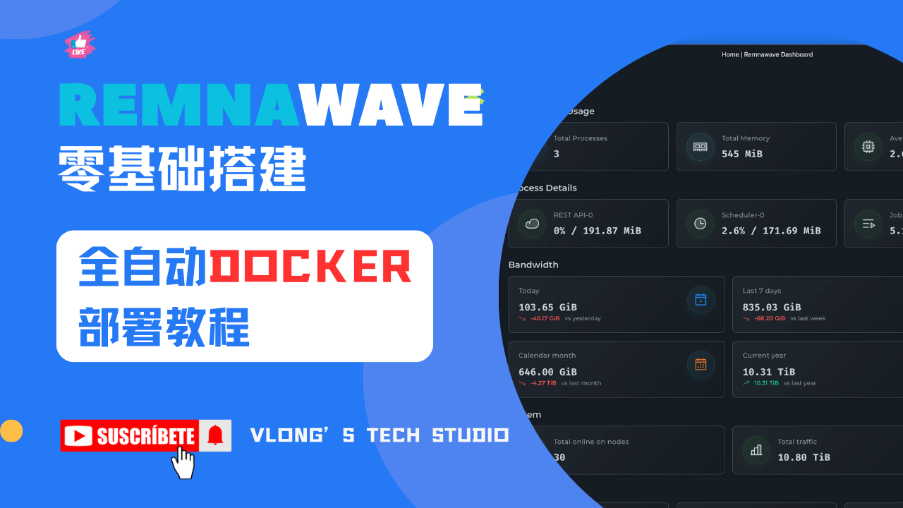 🚀 零基础搭建 Remnawave 面板：全自动 Docker 部署教程及节点配置